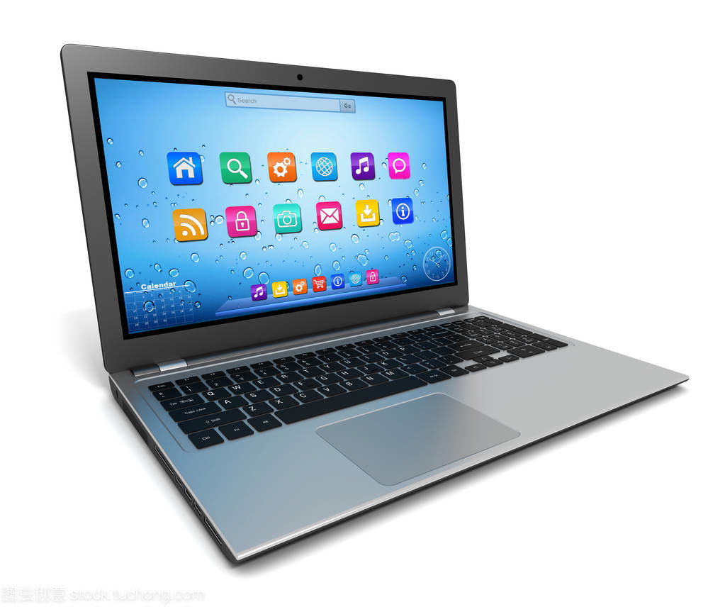 現代筆記本電腦 3D插圖隔離技術驅動未來計算